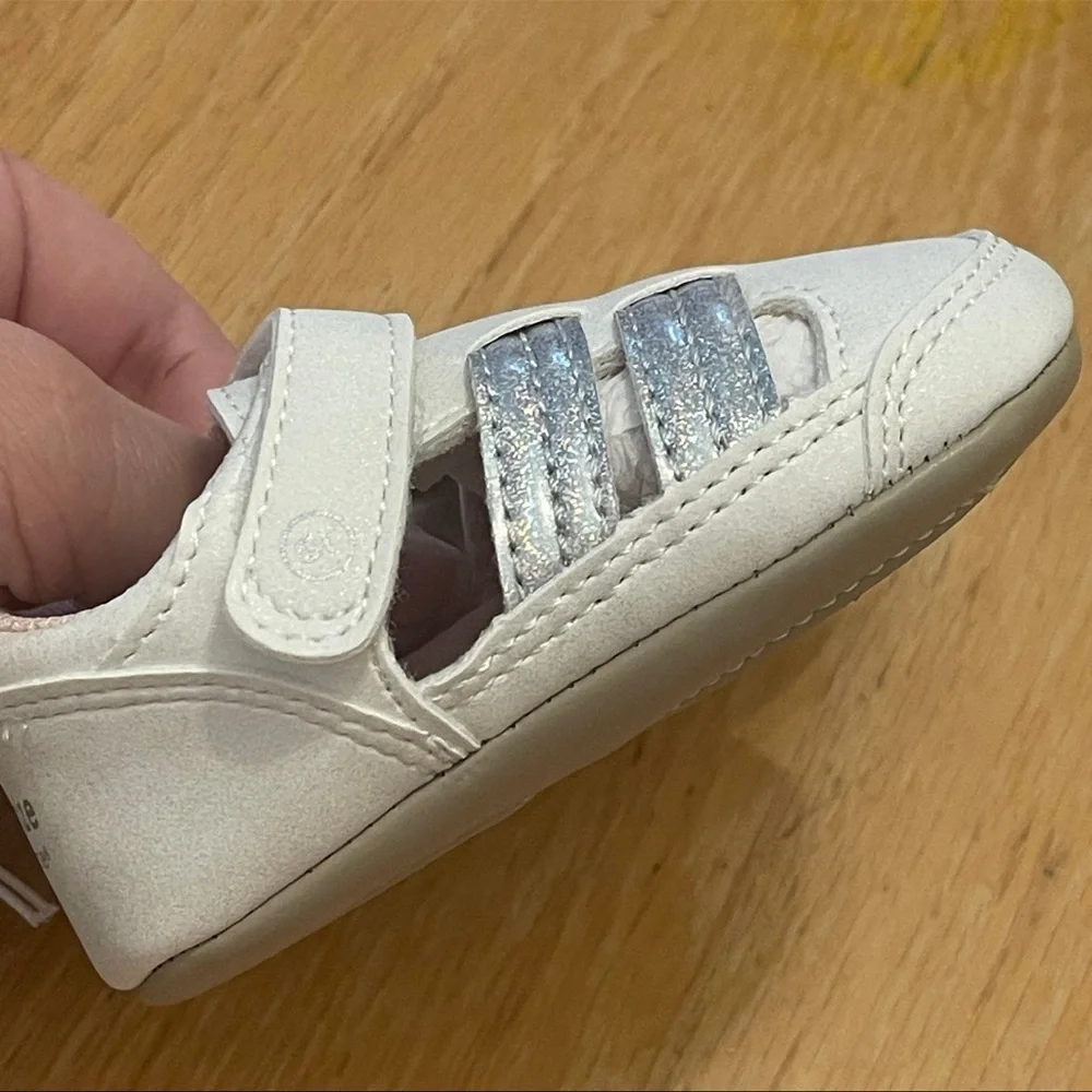 Surprize by Stride Rite “Kellyn” Infant Sandals White/Silver Sparkle